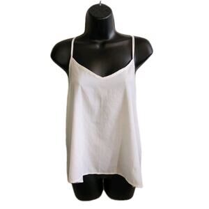 Y2k Hollister Womens L white chiffon swing camisole Tank Top Strappy coquette
